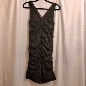 Holiday Party Sexy Express Black Lace Sleeveless Body Con Mini Dress